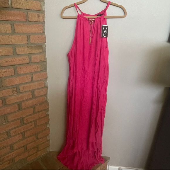 Mlle Gabrielle Dresses & Skirts - Mlle Gabrielle Halter Dress Fucia Halter Dress Layred Uneven Back Hem. 3x